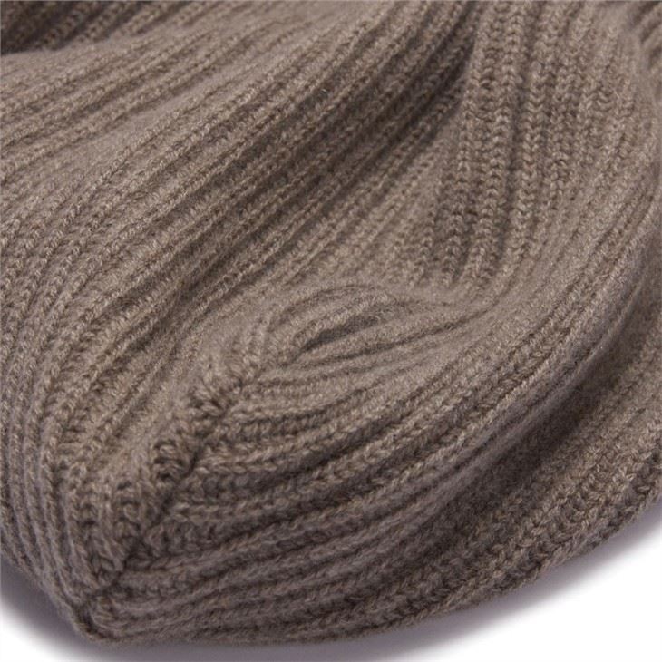 English Rib Knitted Belt Cashmere Beanie Hat